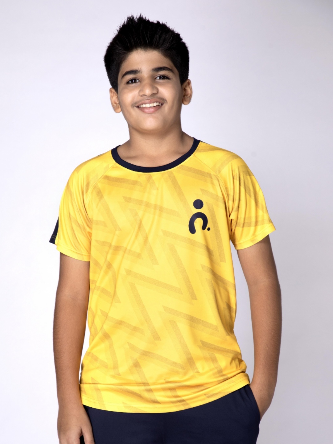 

UMILDO Boys Abstract Printed Round Neck Polyester Tshirt, Yellow