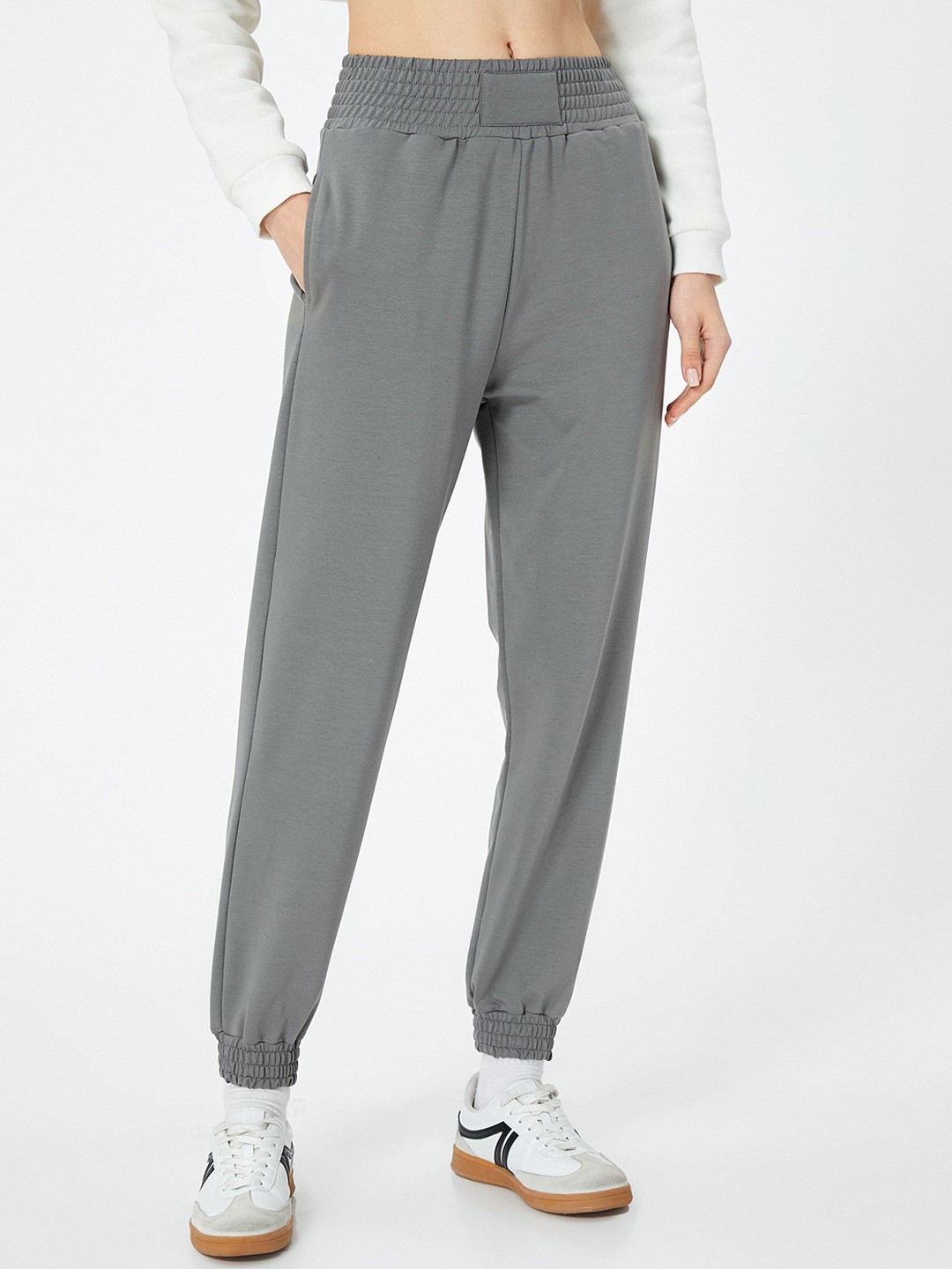 

Koton Women Mid-Rise Regular Fit Joggers Track Pants, Grey