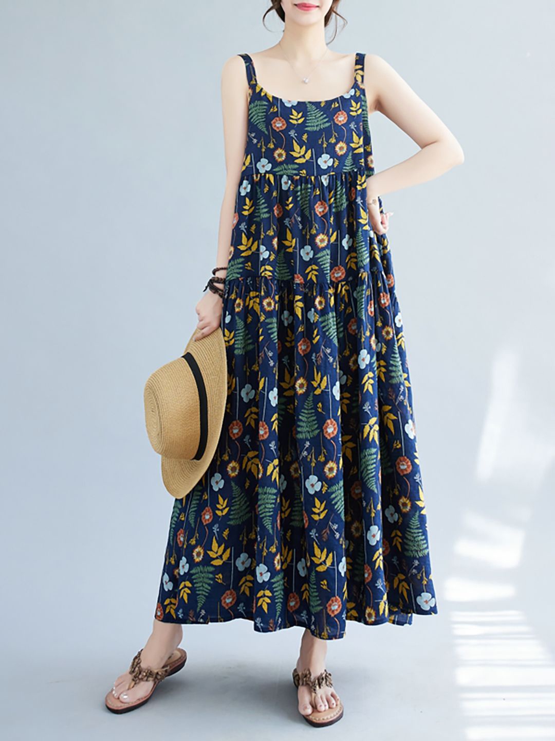 

JC Mode Women Floral Printed Maxi Dress, Blue