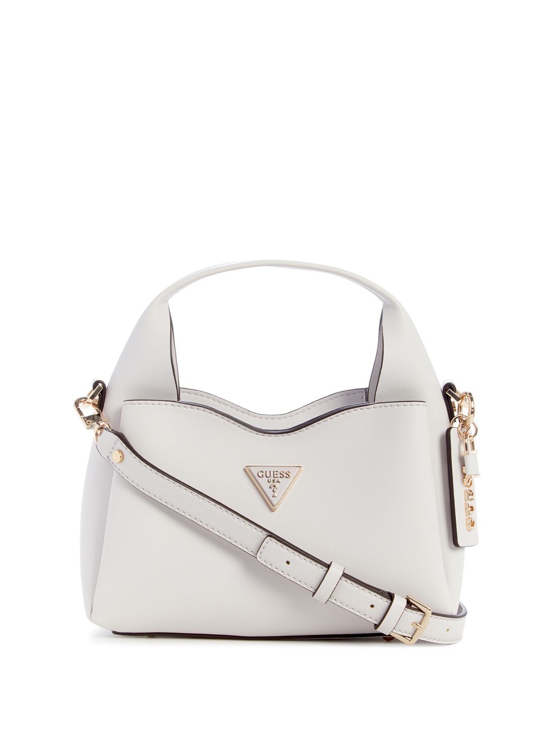 

GUESS Colourblocked PU Structured Handheld Bag, Beige