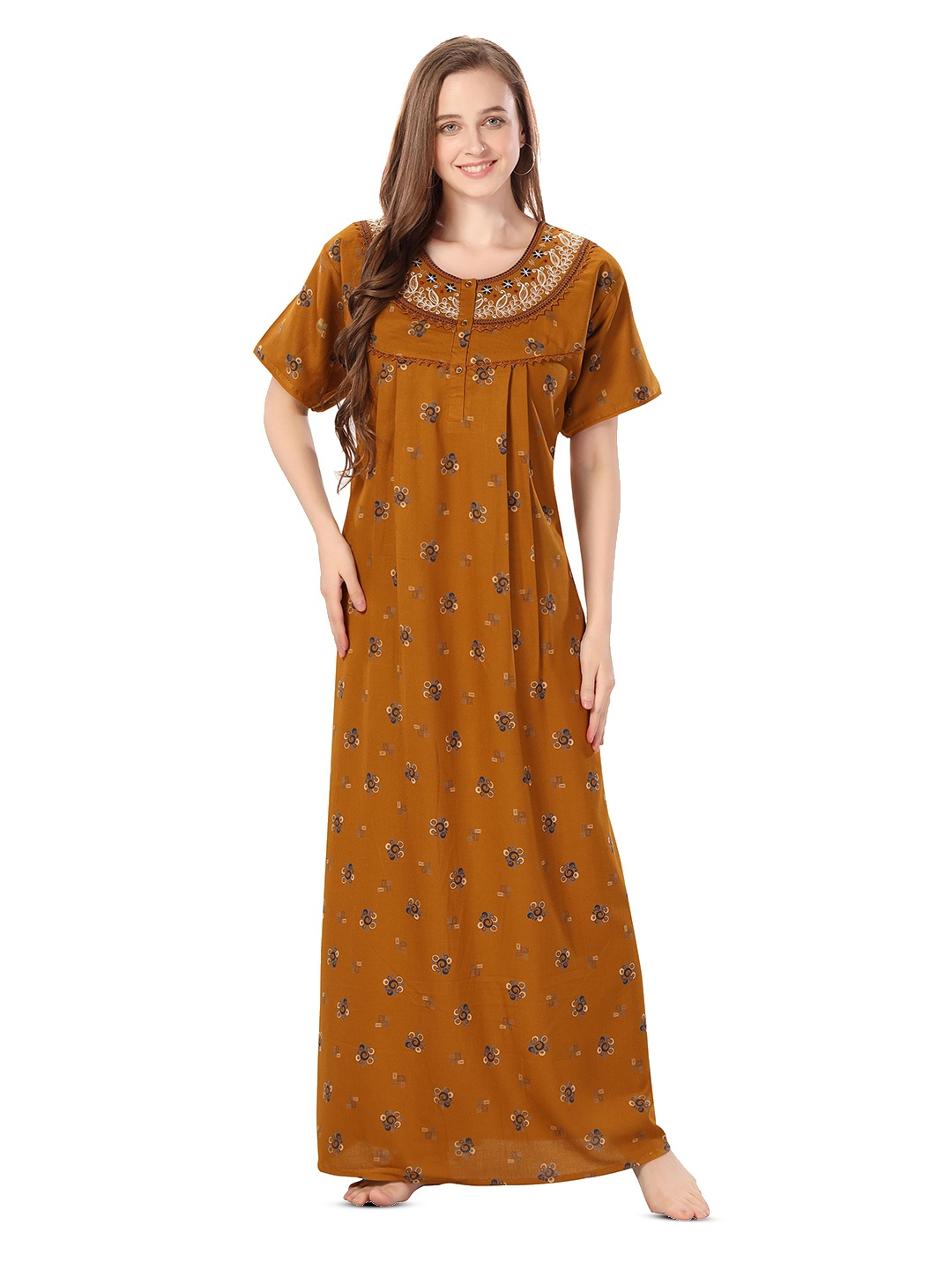 

Soulemo Printed Maxi Nightdress, Yellow