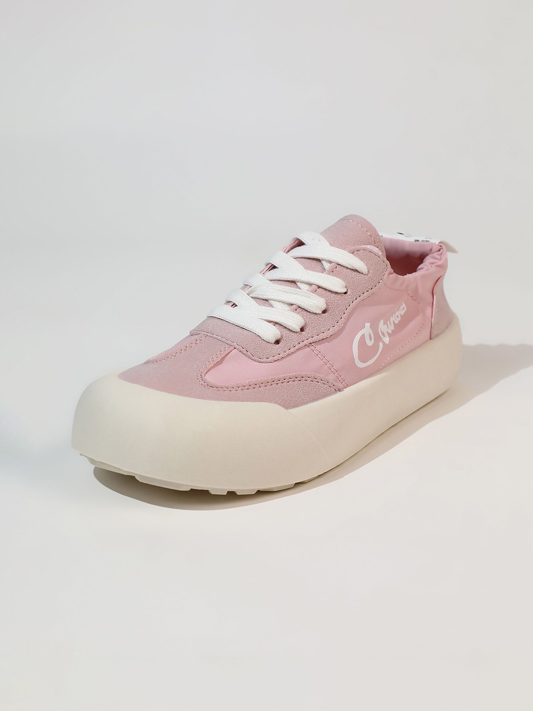 

LULU & SKY Women Woven Design PU Sneakers, Pink