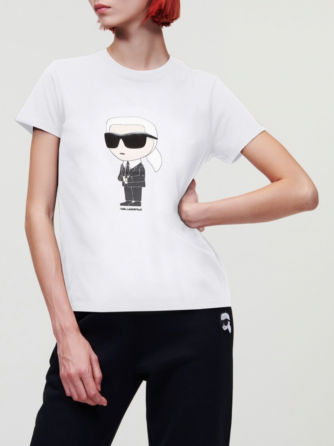 

Karl Lagerfeld Women Printed Applique T-shirt, White