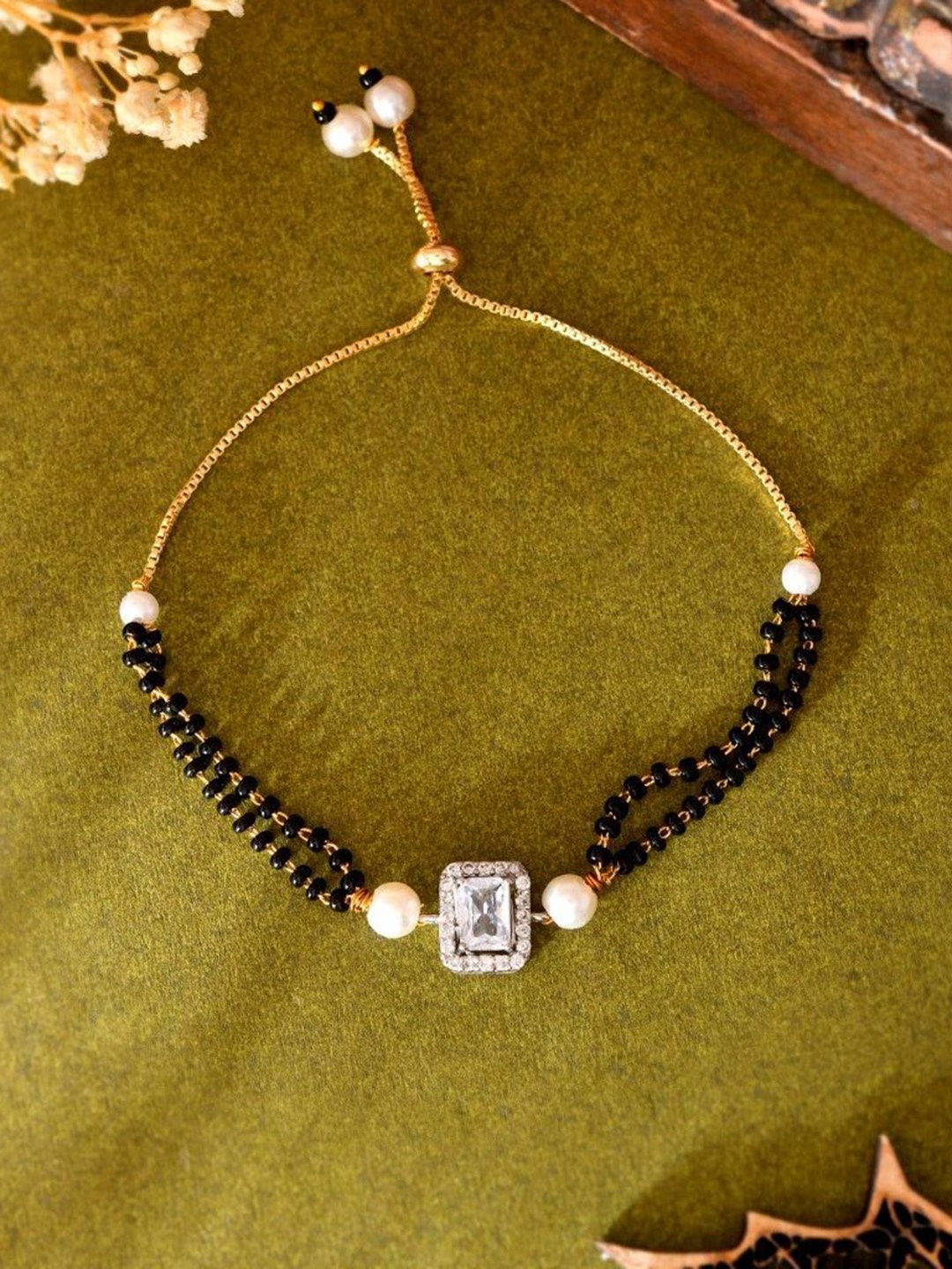 

VOJ Silver Plated Stainless Steel Artificial Beads Mangalsutra