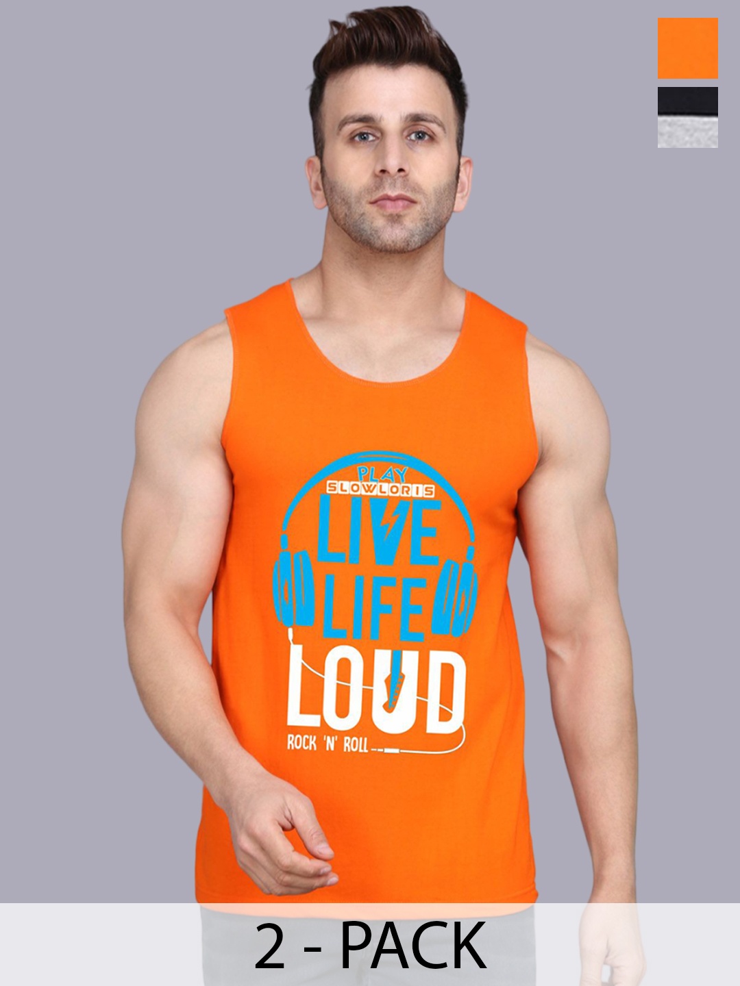 

SLOWLORIS Pack Of 2 Printed Gym, Orange