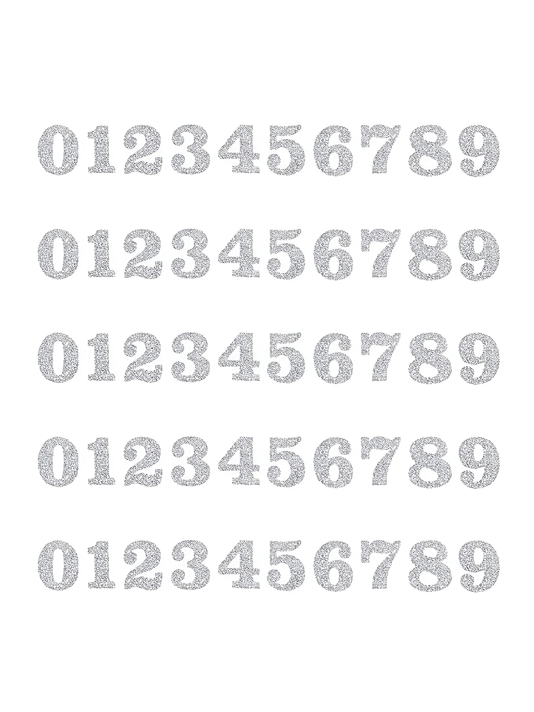 

Comet Busters Grey & White Printed Self-Adhesive Glitter Numerals Stickers