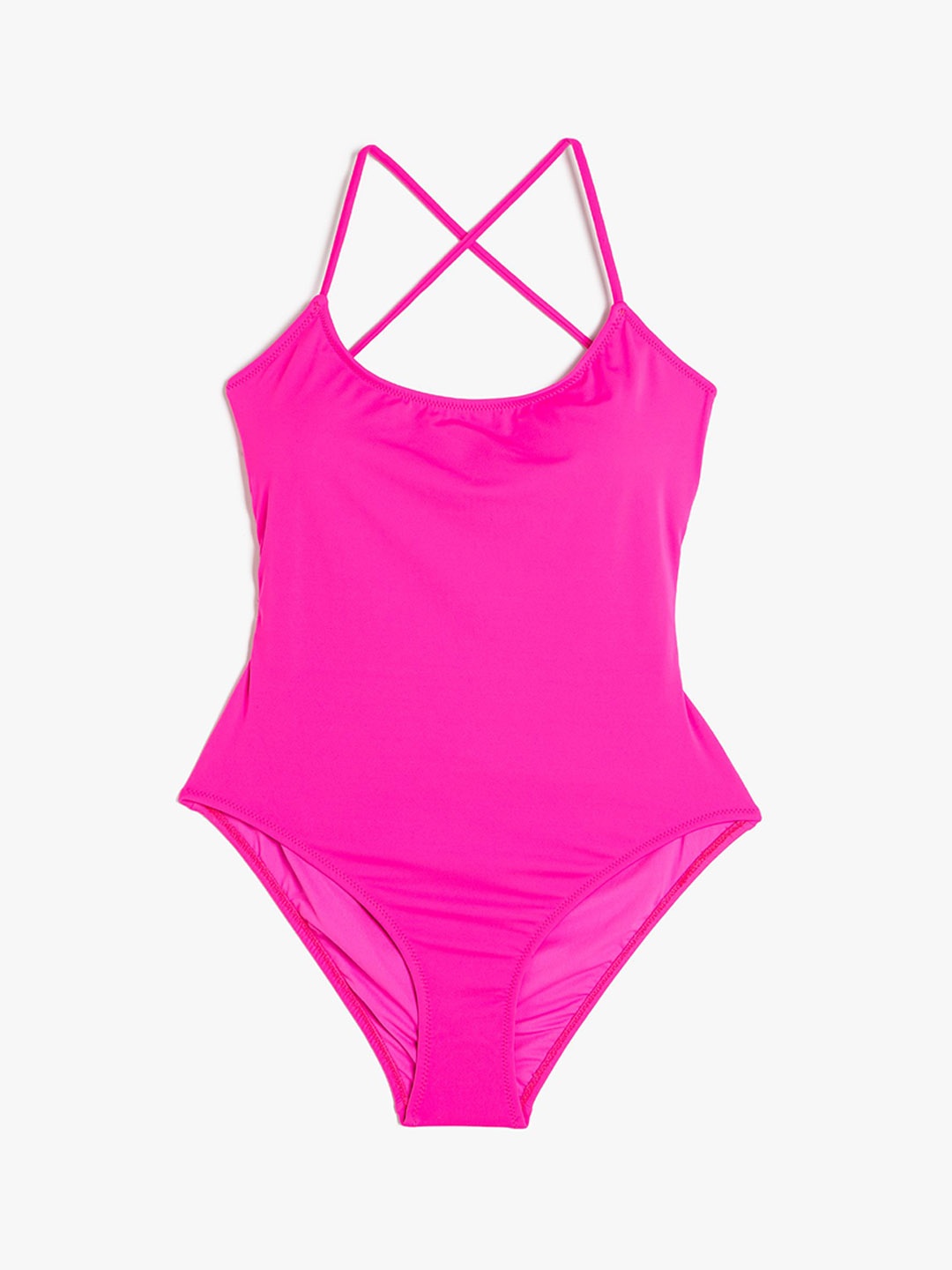 

Koton Cross Strap Swim Bodysuit, Fuchsia