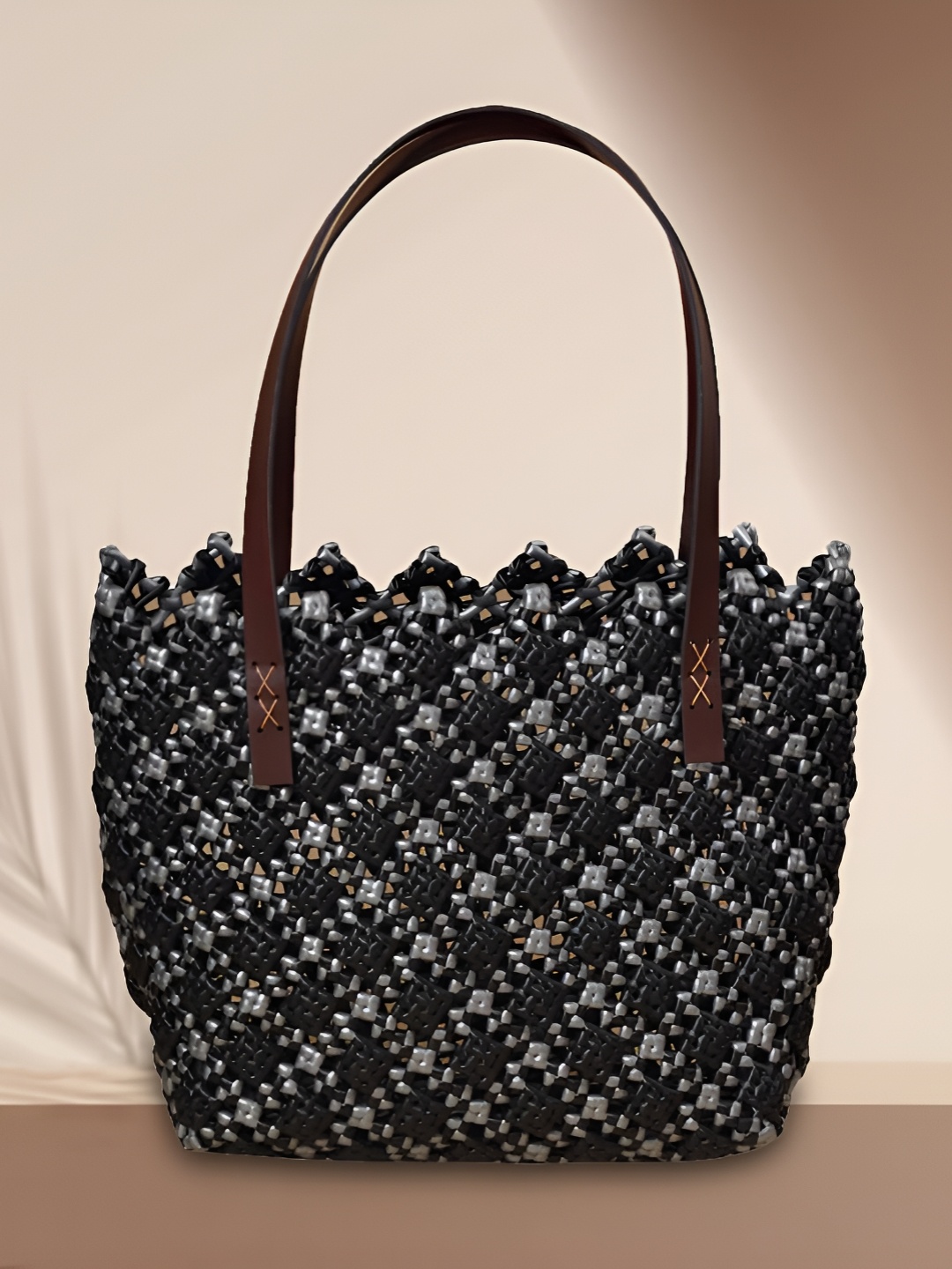 

MAATIR DESIGNS Textured Tote Bag, Black
