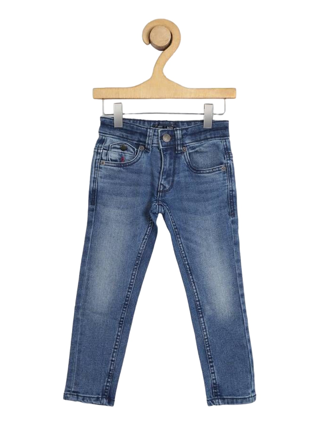 

Indian Terrain Boys Classic Tapered Fit Light Fade Jeans, Blue