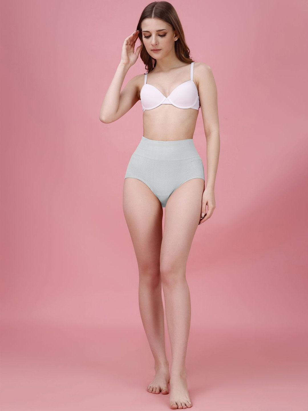 

Trendmalls High-Rise Seamless Underwear Tummy Shapewear, Grey