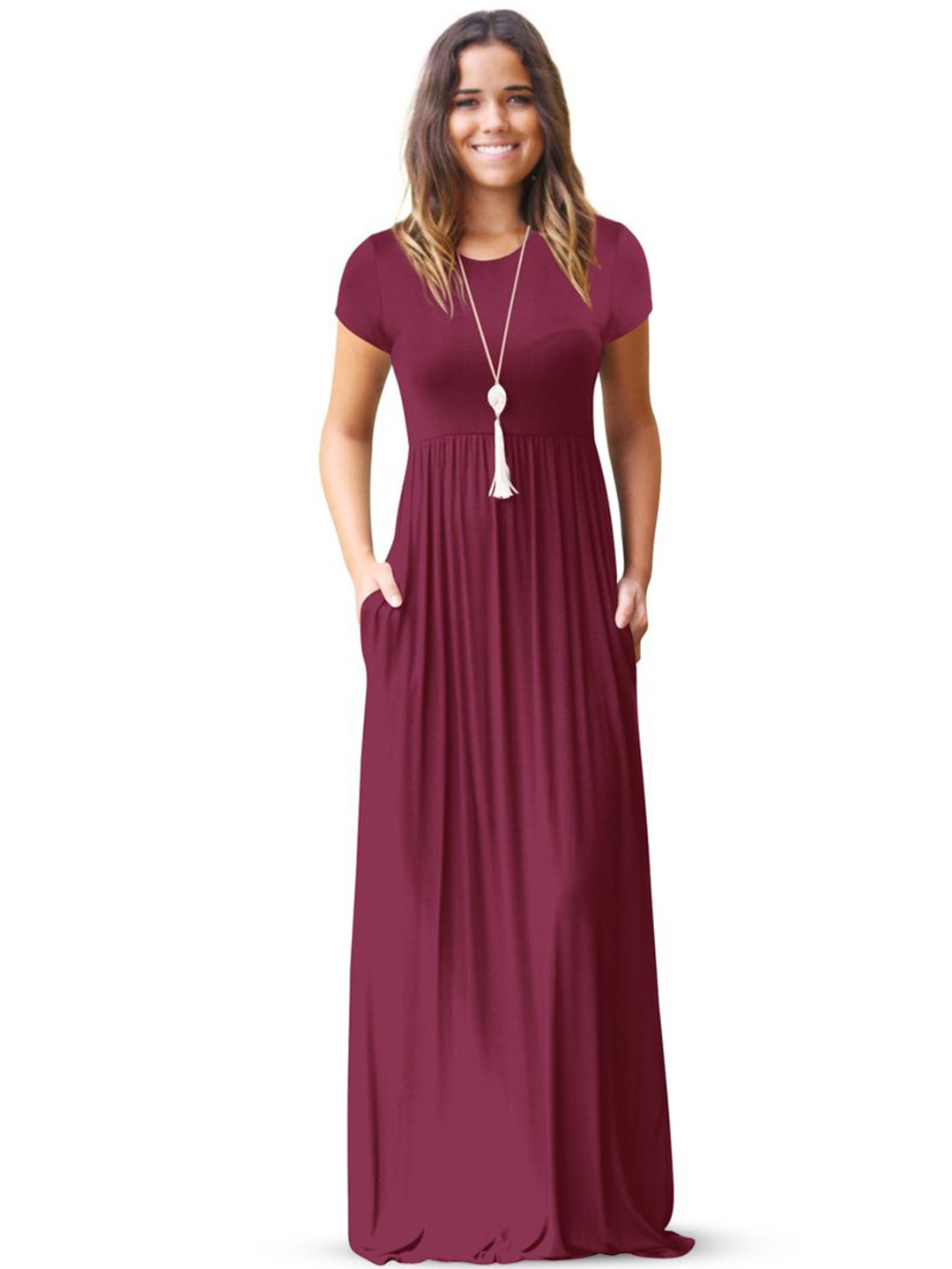 

StyleCast Georgette Fit and Flare Maxi Dress, Maroon