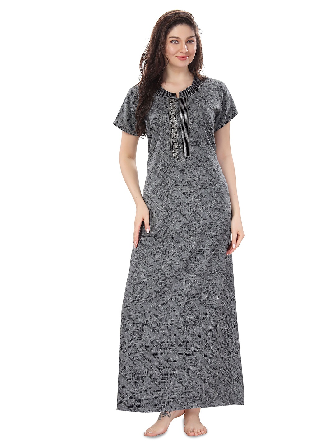 

Soulemo Printed Maxi Nightdress, Grey