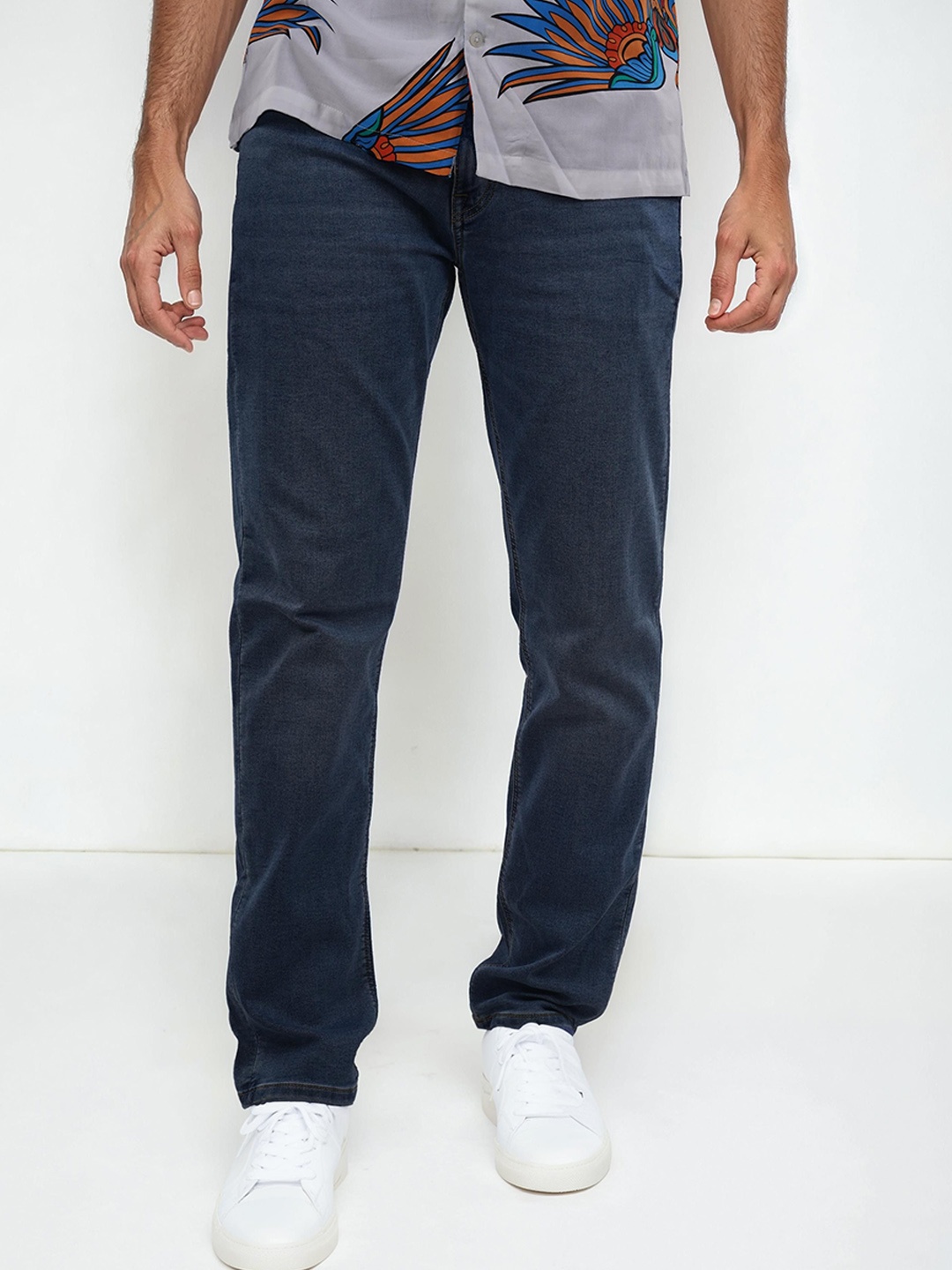 

Celio Men Solid Knit Straight Fit Dobby Jeans, Blue