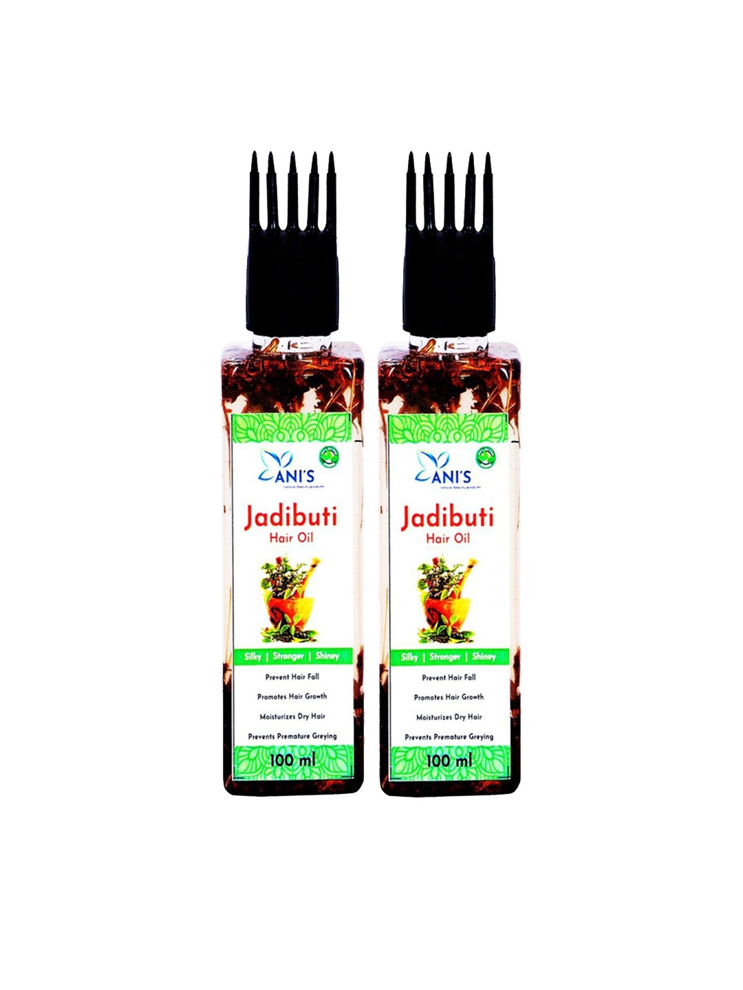 

ANI'S Set Of 2 Jadibuti Hair Oil For Strong & Silky Hairs - 100ml Each, Transparent