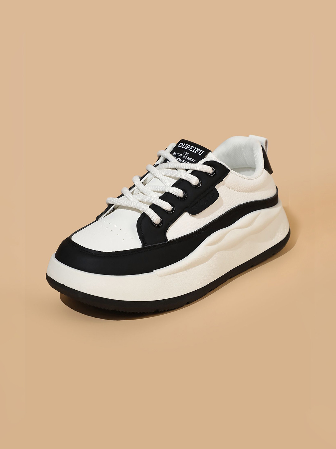

LULU & SKY Women Colourblocked PU Sneakers, Black