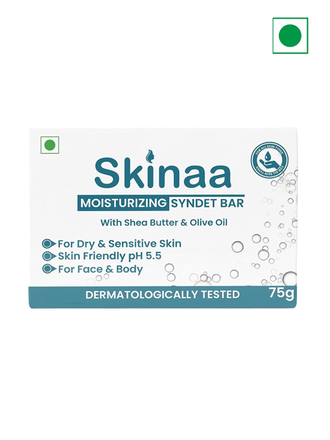 

SKINAA Moisturizing Syndet Soap Bar Enriched With Shea Butter & Olive Oil - 75g, White
