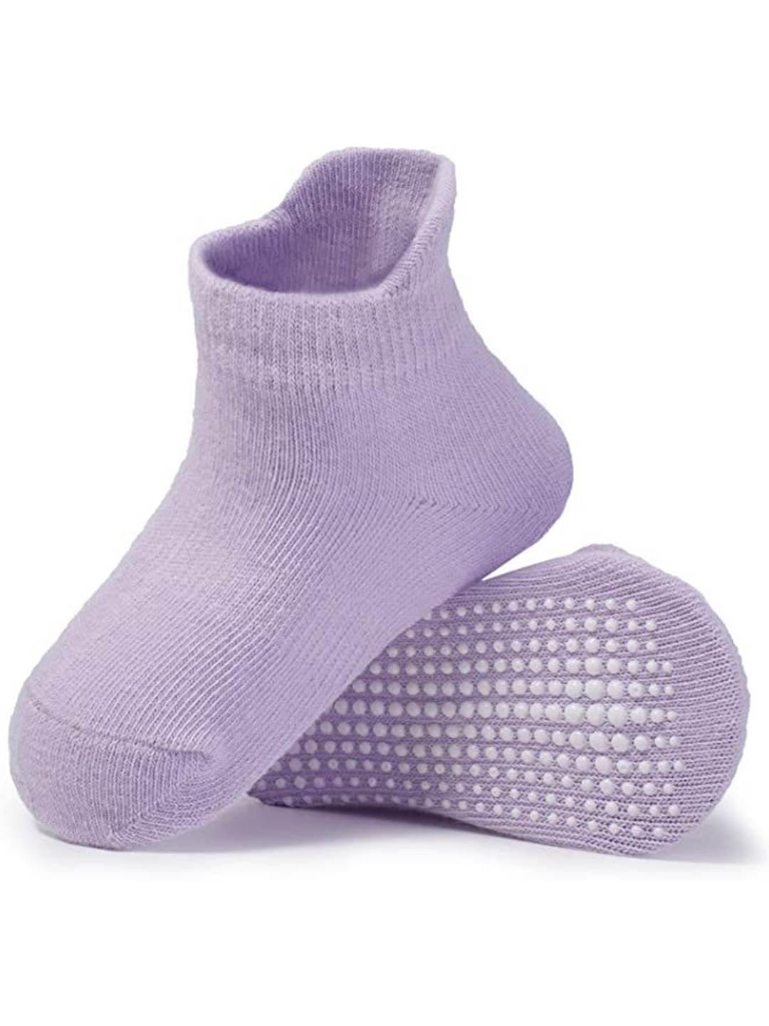 

AHC Unisex Kids Ankle-Length Anti Skid Socks, Lavender