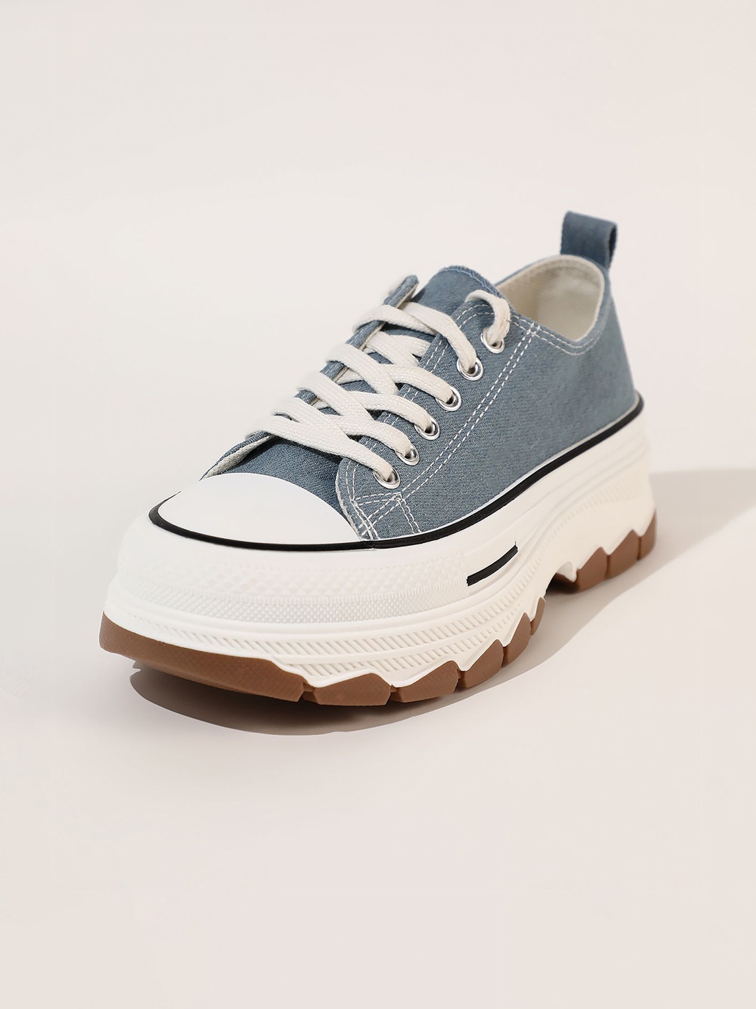 

LULU & SKY Women Lace up Denim Sneakers, Blue