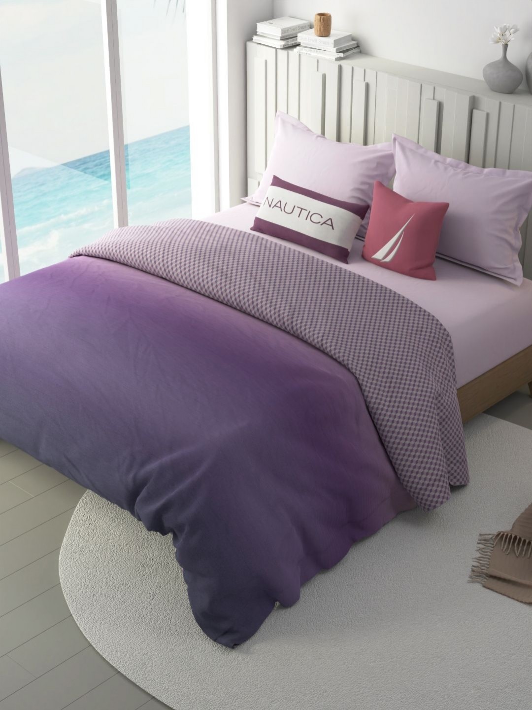 

Nautica Purple & Mauve AC Room 120 GSM Double Bed Comforter