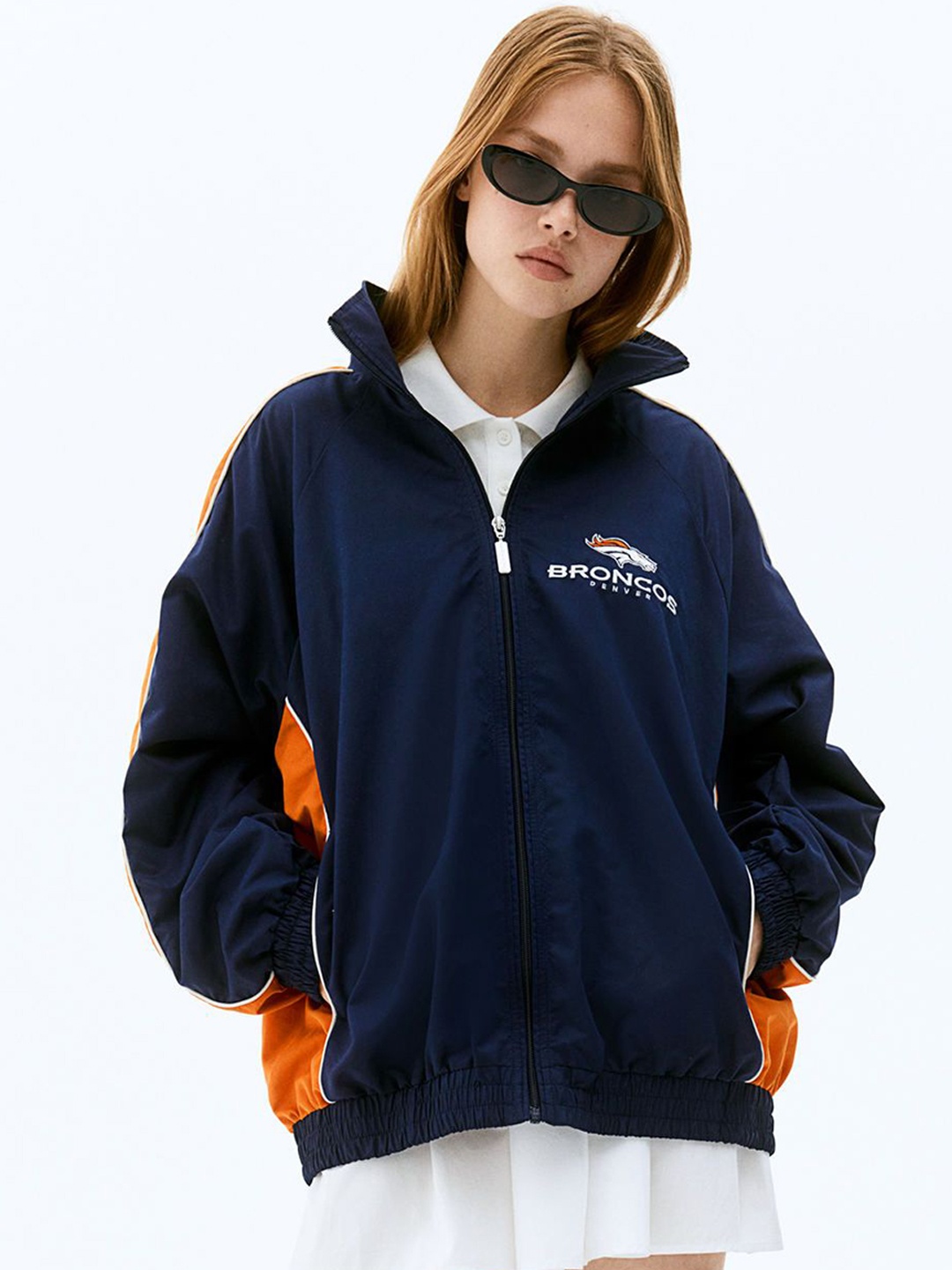 

H&M Women Oversized Track Jacket, Blue