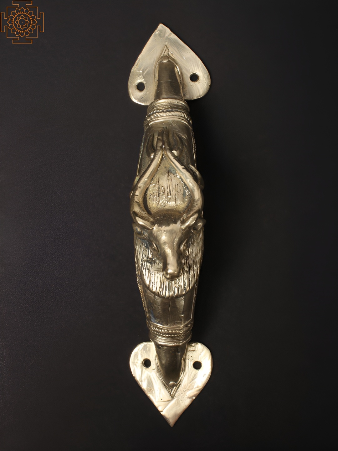 

Exotic India 10'' Barasingha Brass Door Handle, Gold