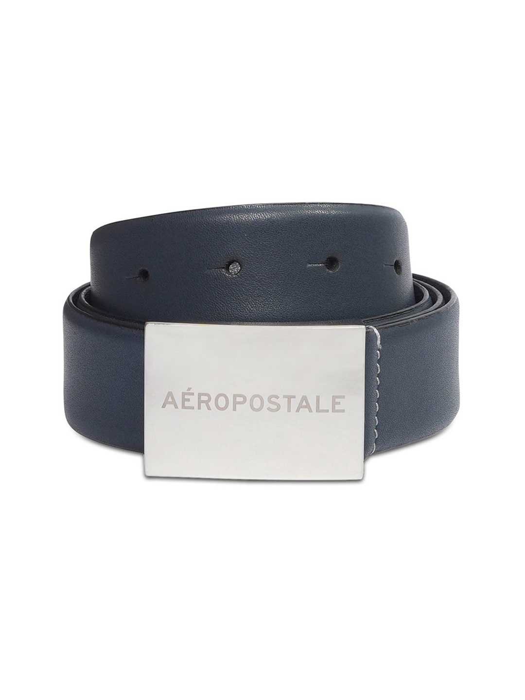 

Aeropostale Men Push Pin Closure Textured Leather Casual Belt, Navy blue