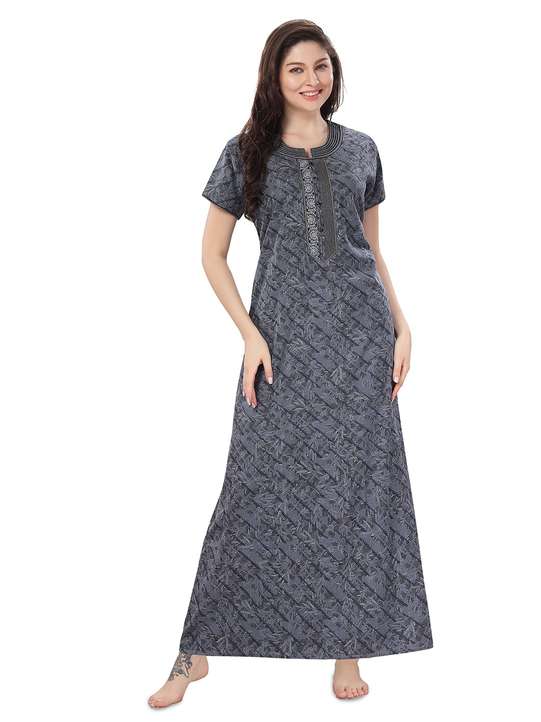 

Soulemo Abstract Printed Maxi Nightdress, Blue