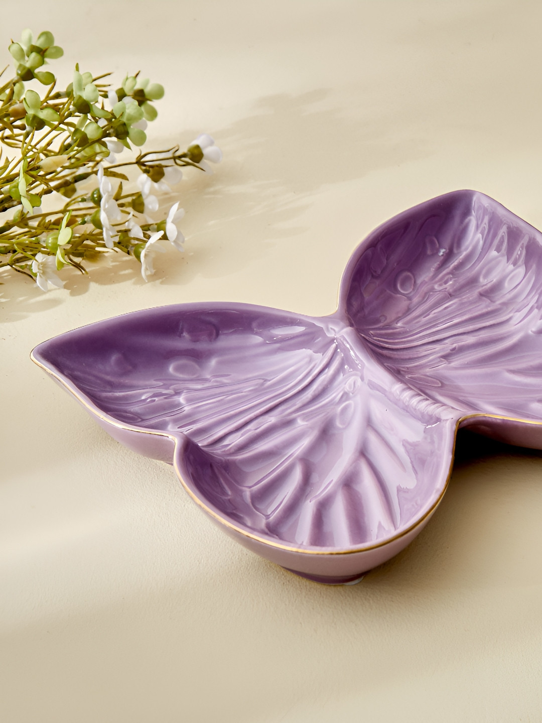 

Home Centre Purple Ceramic Butterfly Platter
