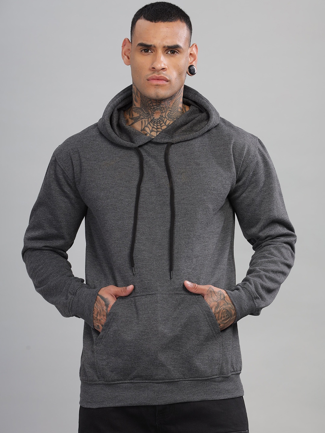 

Getsetwear Men Hooded Sweatshirt, Grey