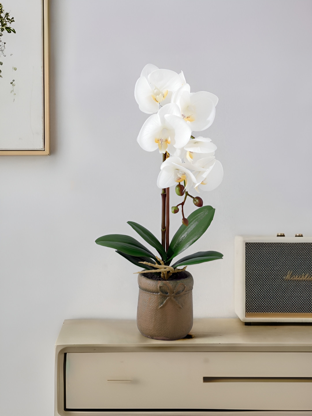 

UMAI White 1 Pieces Artificial Flower With Pot