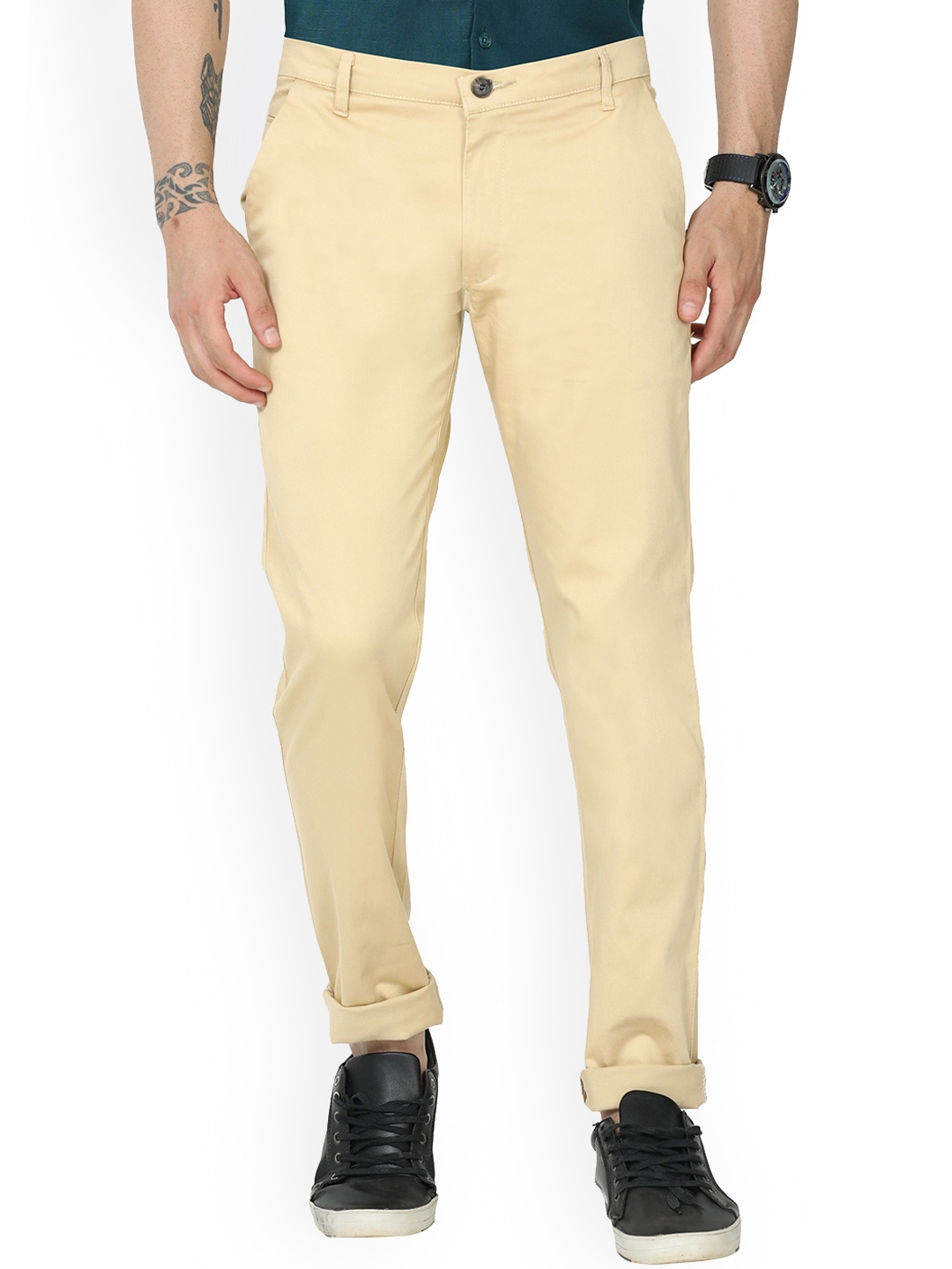 

MIRAAN Men Chinos Trousers, Khaki