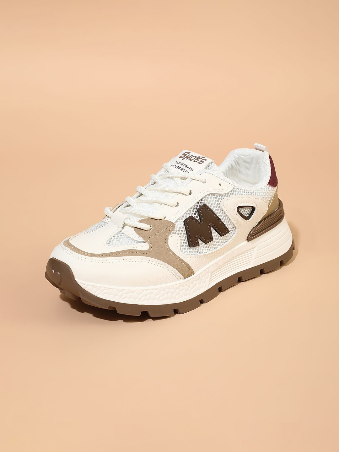 

LULU & SKY Women Colourblocked Mesh Sneakers, Brown