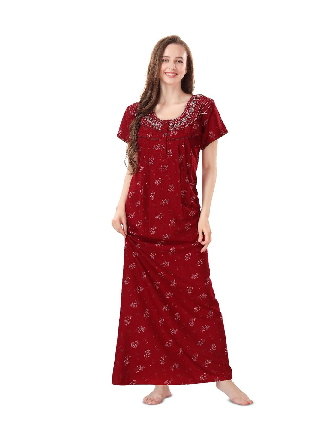 

Soulemo Floral Printed Maxi Nightdress, Red