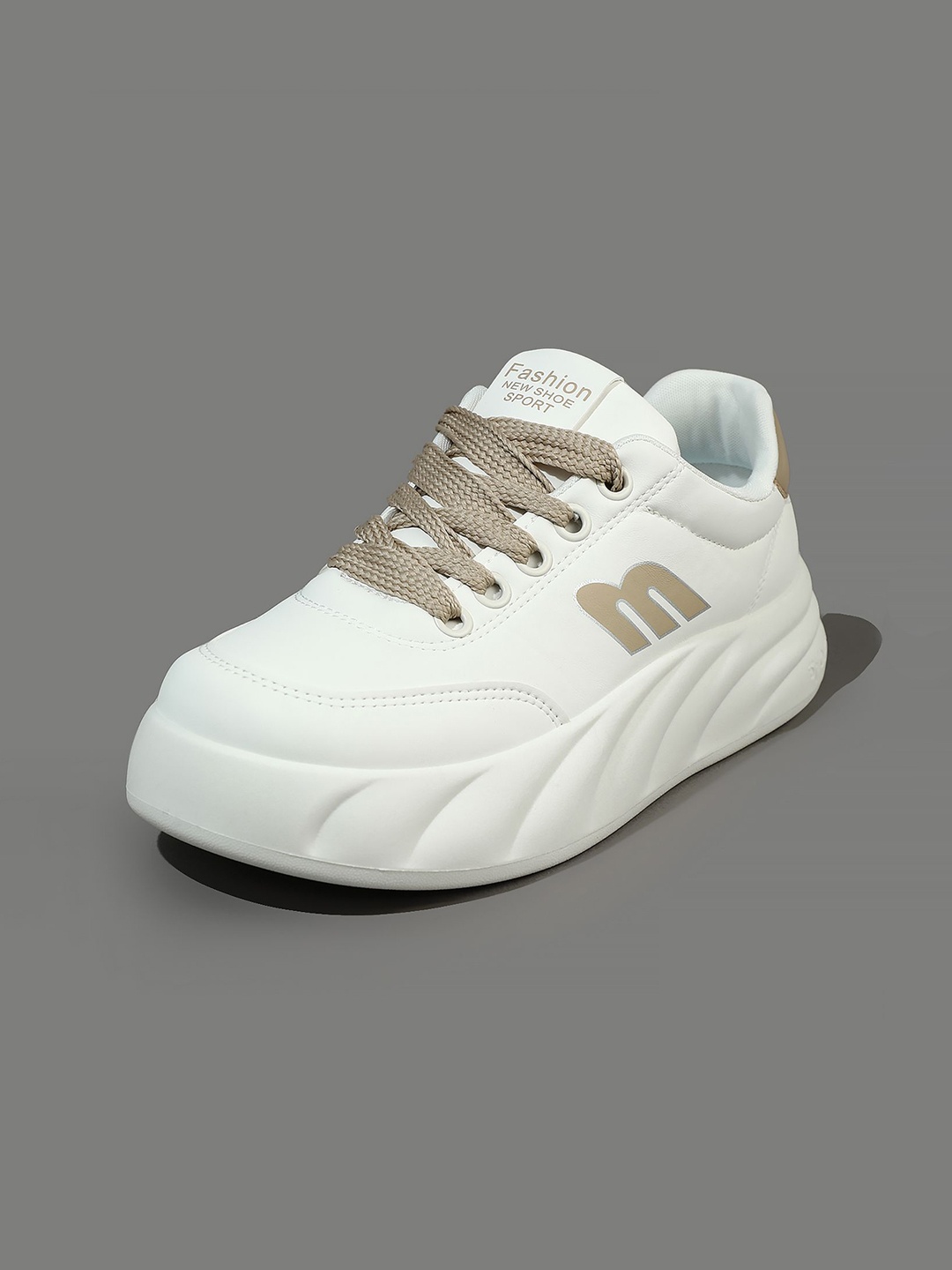 

LULU & SKY Women Colourblocked PU Sneakers, Khaki
