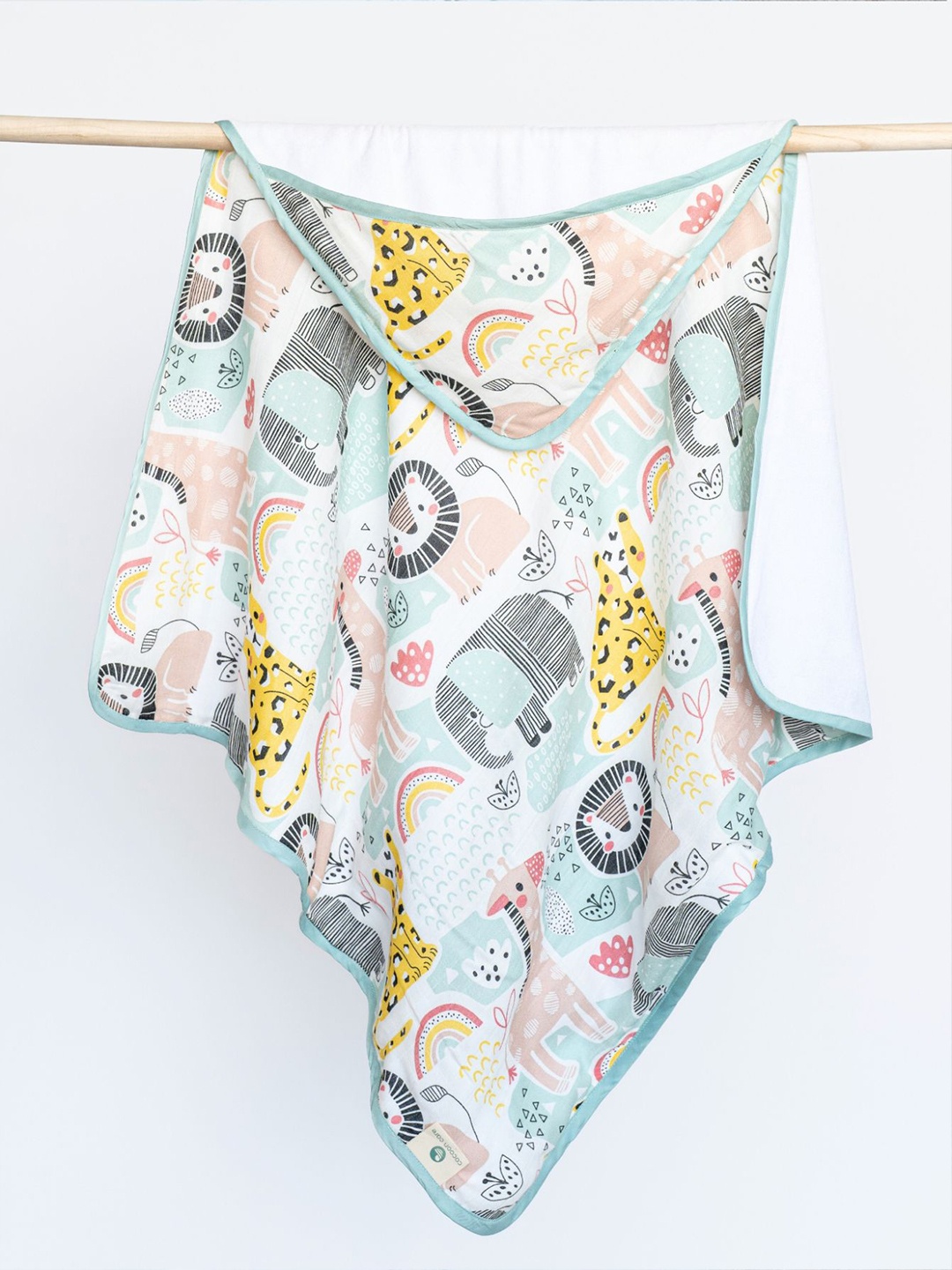 

cocoon care White & Blue 1 Printed Bamboo 350 GSM Bath Towel