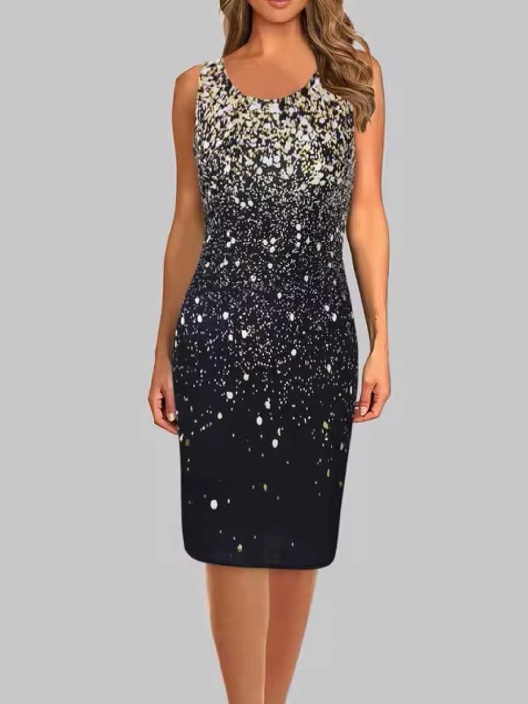 

StyleCast Embellished Round Neck Sheath Dress, Gold