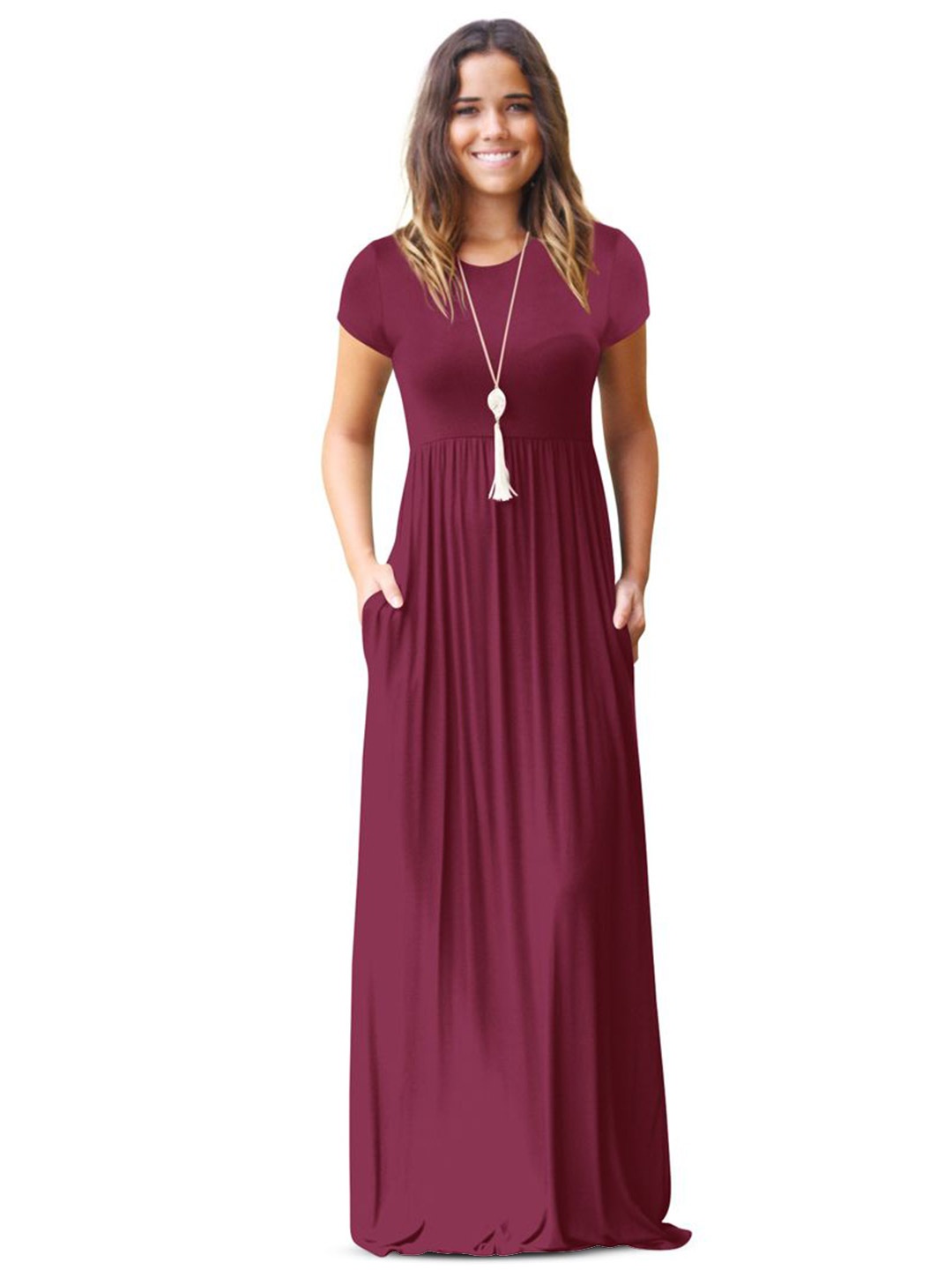 

StyleCast Round Neck Maxi Dress, Magenta