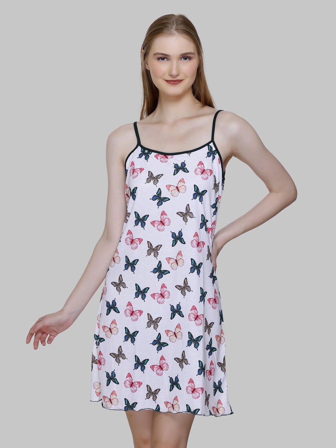 

BAESD Floral Printed Sleeveless A-Line Mini Dress, White