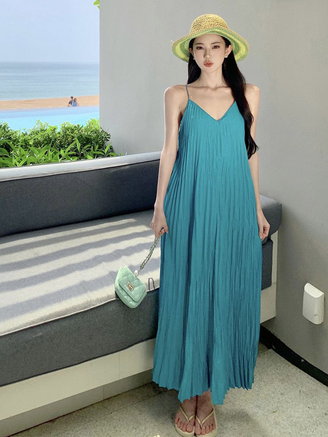 

JC Mode Sleeveless Fit and Flare Maxi Dress, Blue