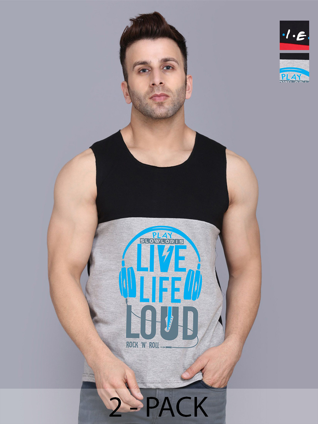 

SLOWLORIS Men Pack Of 2 Typography Printed Round Neck Cotton Slim Fit T-shirts, Black