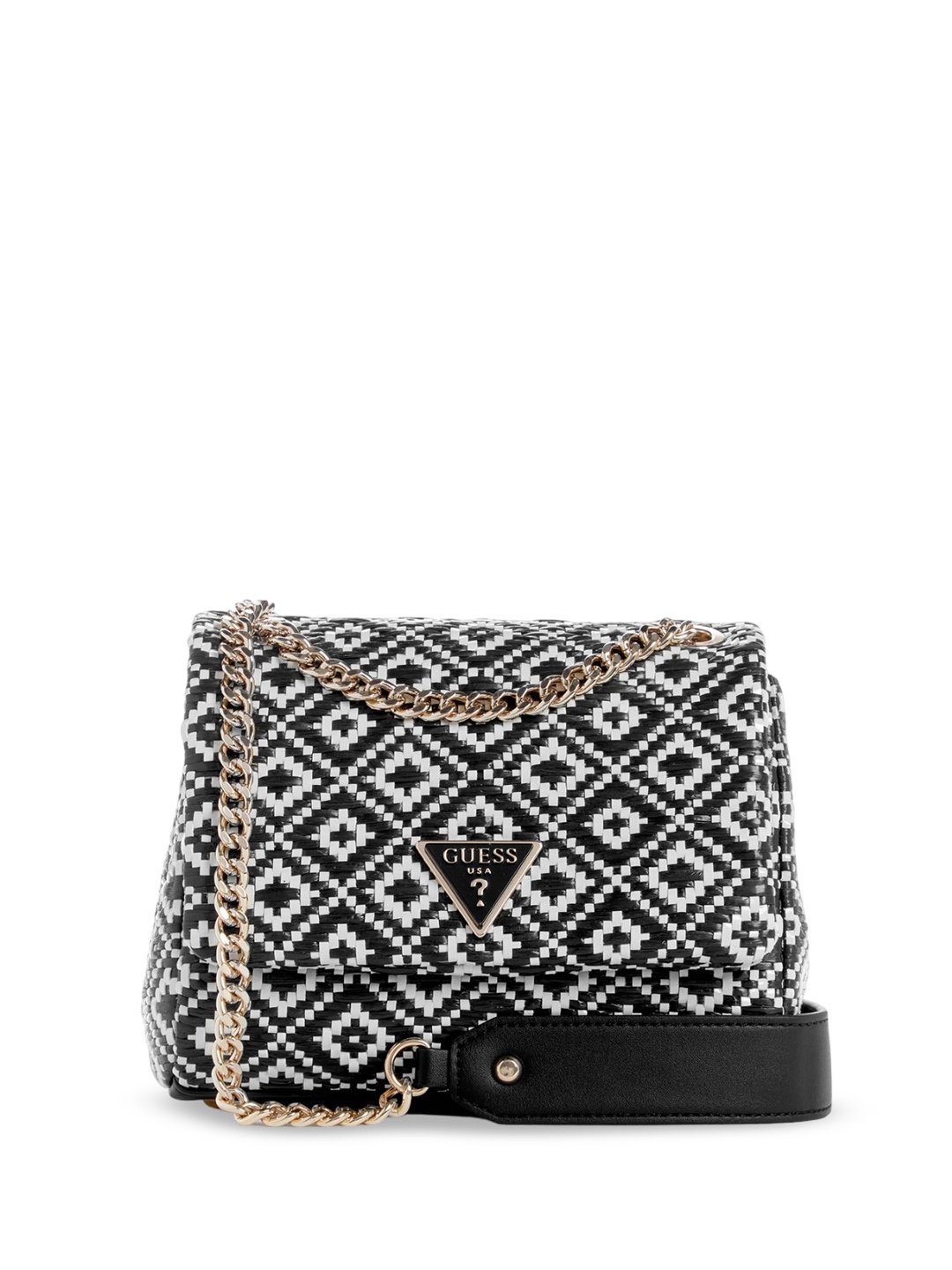 

GUESS Geometric Swagger Sling Bag, Black