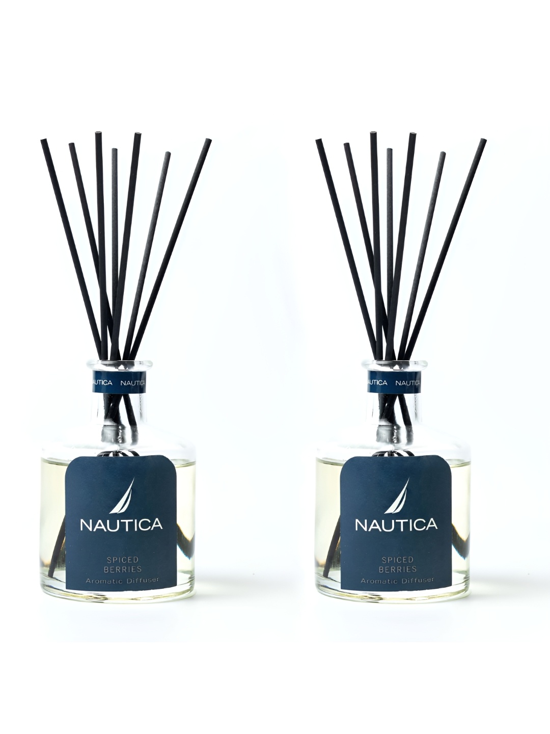 

Nautica 2-Pcs Transparent Spiced Berries Aroma Oil Diffusers With 7 Reed Sticks