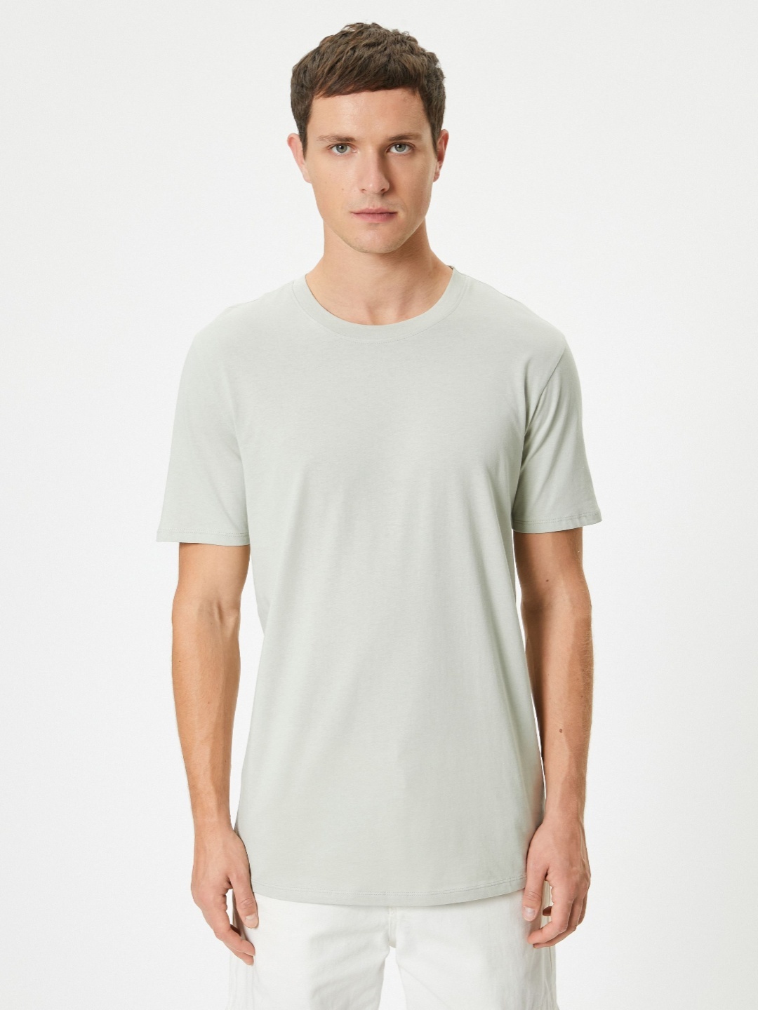 

Koton Men Extended Sleeves Pockets Slim Fit T-shirt, Green