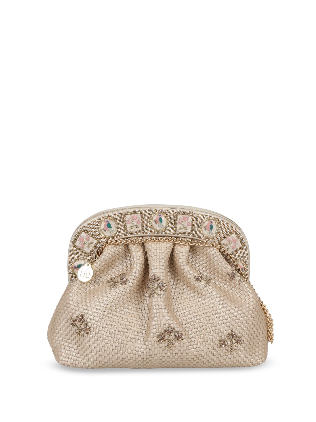 

The Leather Garden Leather Structured Sling Bag, Metallic