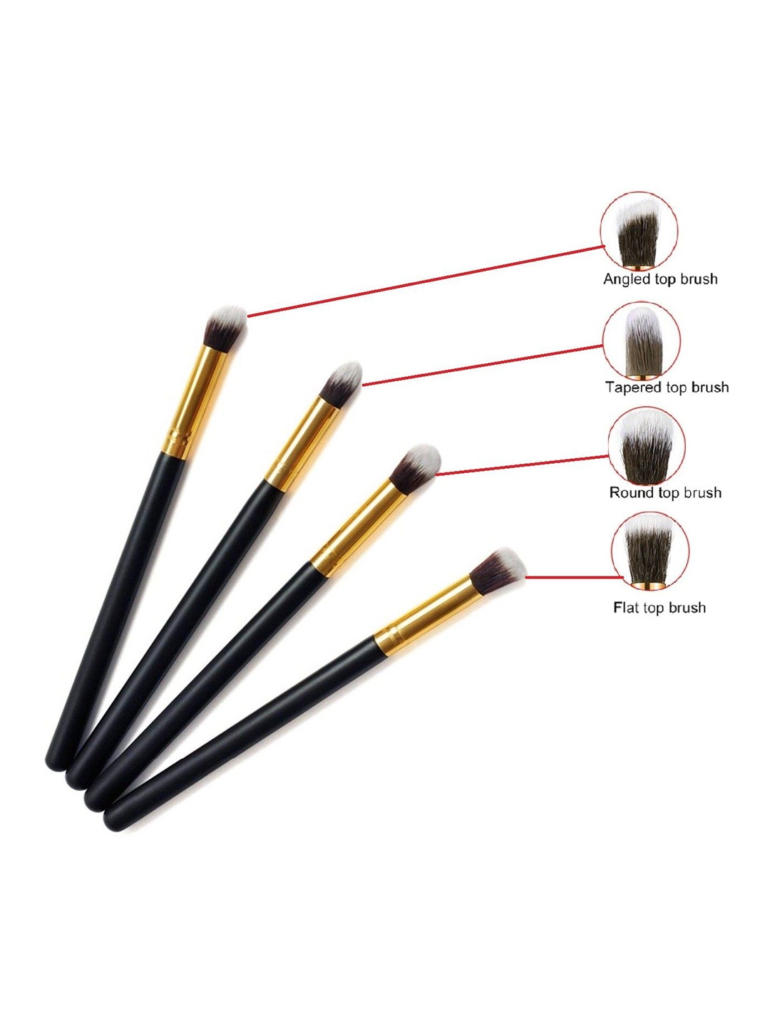 

Yoana Set of 4 Professional Makeup & Eye Brushes, Black