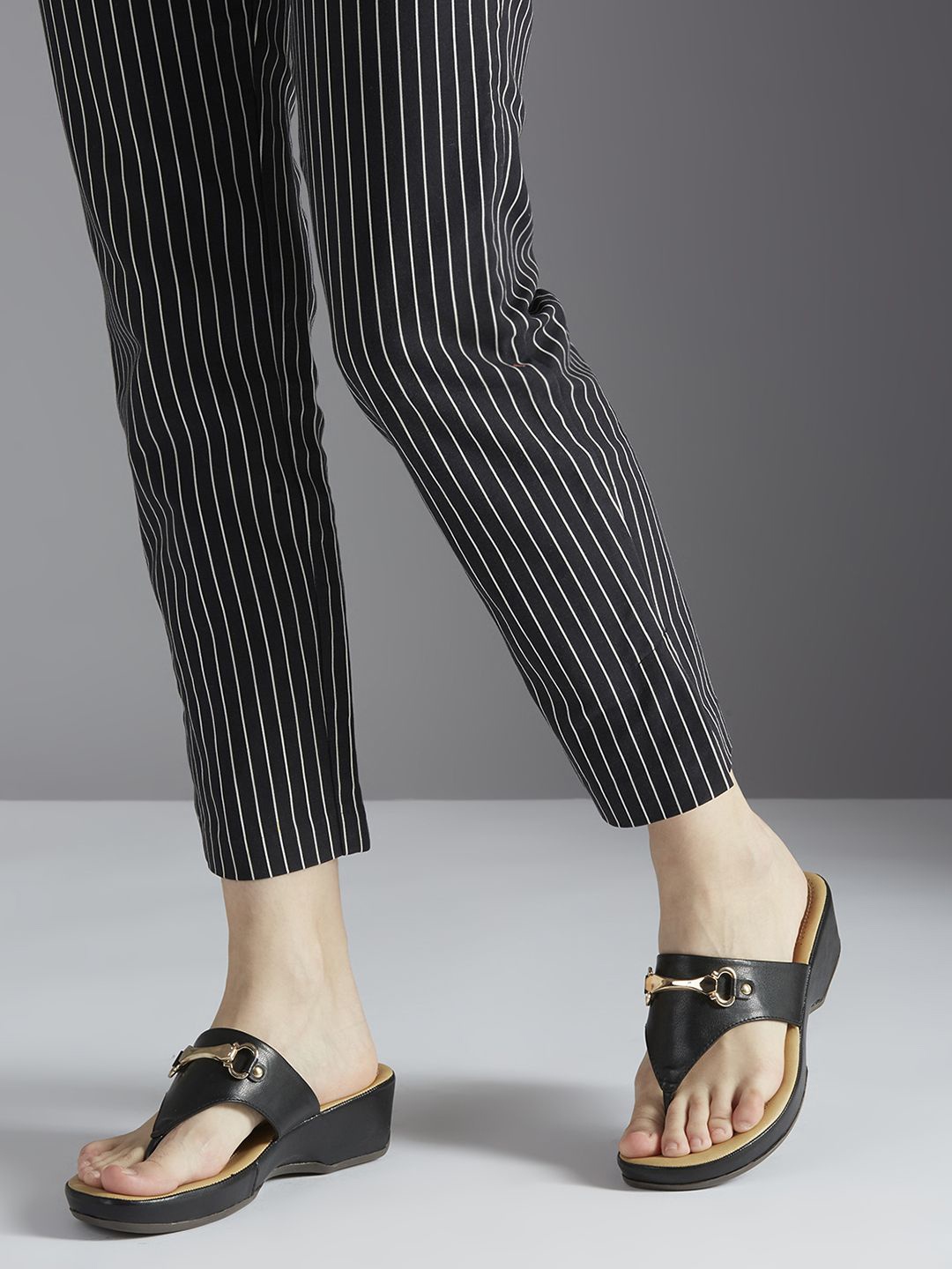 

Inc 5 Buckle Detail Open Toe Comfort Heels, Black