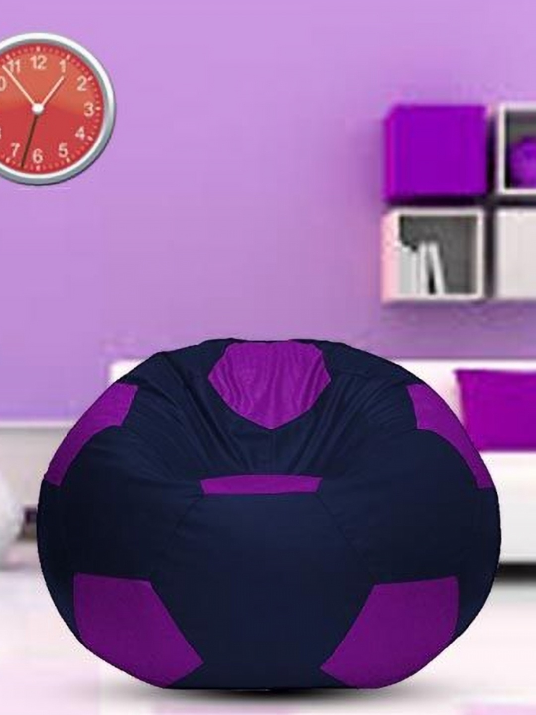 

Coaster Shine Navy Blue & Purple Color-Block Foot Ball Bean Bag Cover