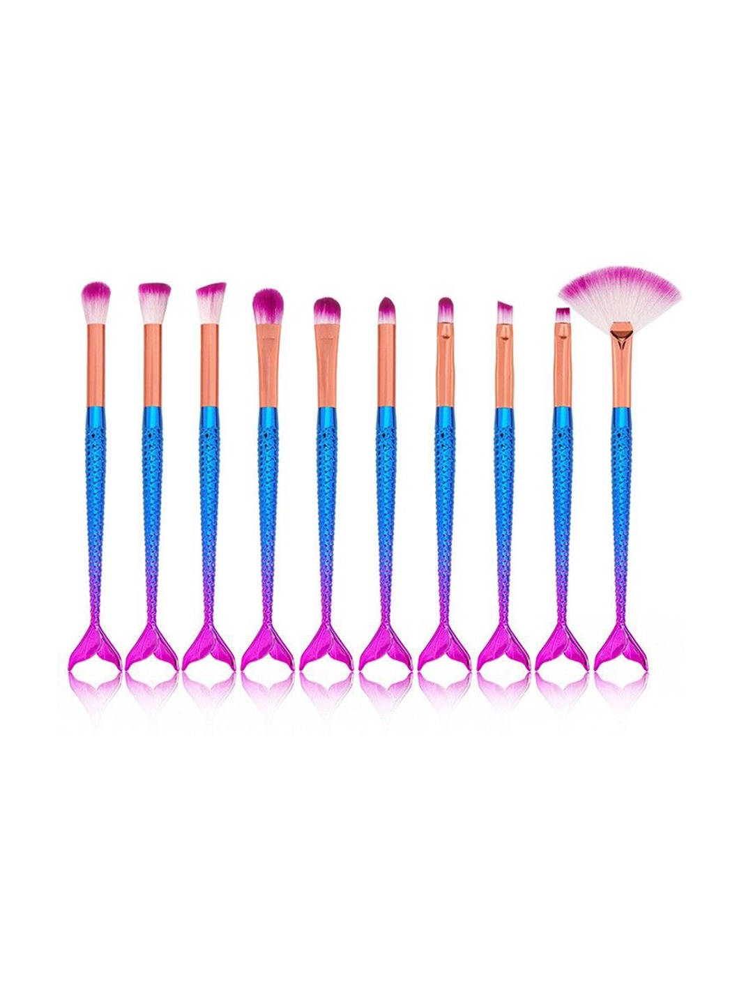 

Yoana Set Of 10 Professional Makeup Brushes, Blue