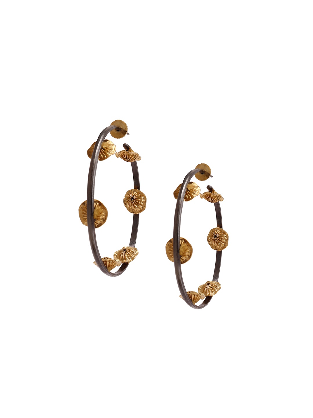 

Trupti Mohta Gold-Plated Circular Hoop Earrings, Black