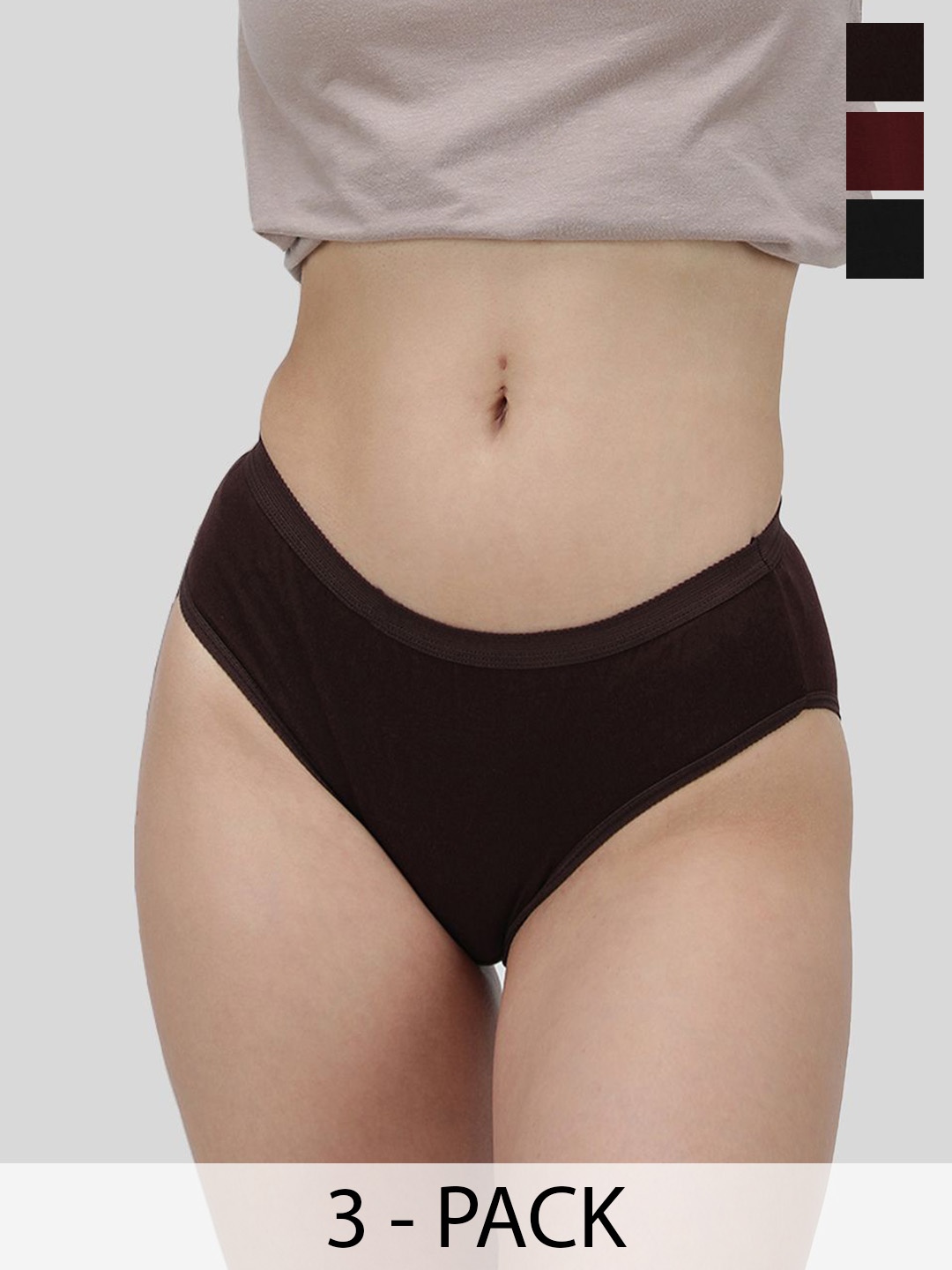

AMUL COMFY Pack Of 3 Cotton Briefs AC-PLPANOE-CB-MA-BK-XL-3PC, Multi